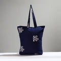 Blue Handcrafted Batik Printed Cotton Hand Bag 01