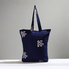 Blue Handcrafted Batik Printed Cotton Hand Bag 01