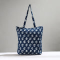 Blue Handcrafted Batik Printed Cotton Hand Bag 01