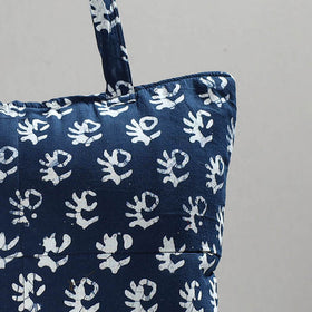 Blue Handcrafted Batik Printed Cotton Hand Bag 01