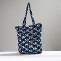Blue Handcrafted Batik Printed Cotton Hand Bag 01