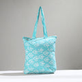 Blue Handcrafted Batik Printed Cotton Hand Bag 01