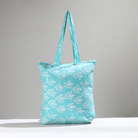 Blue Handcrafted Batik Printed Cotton Hand Bag 01