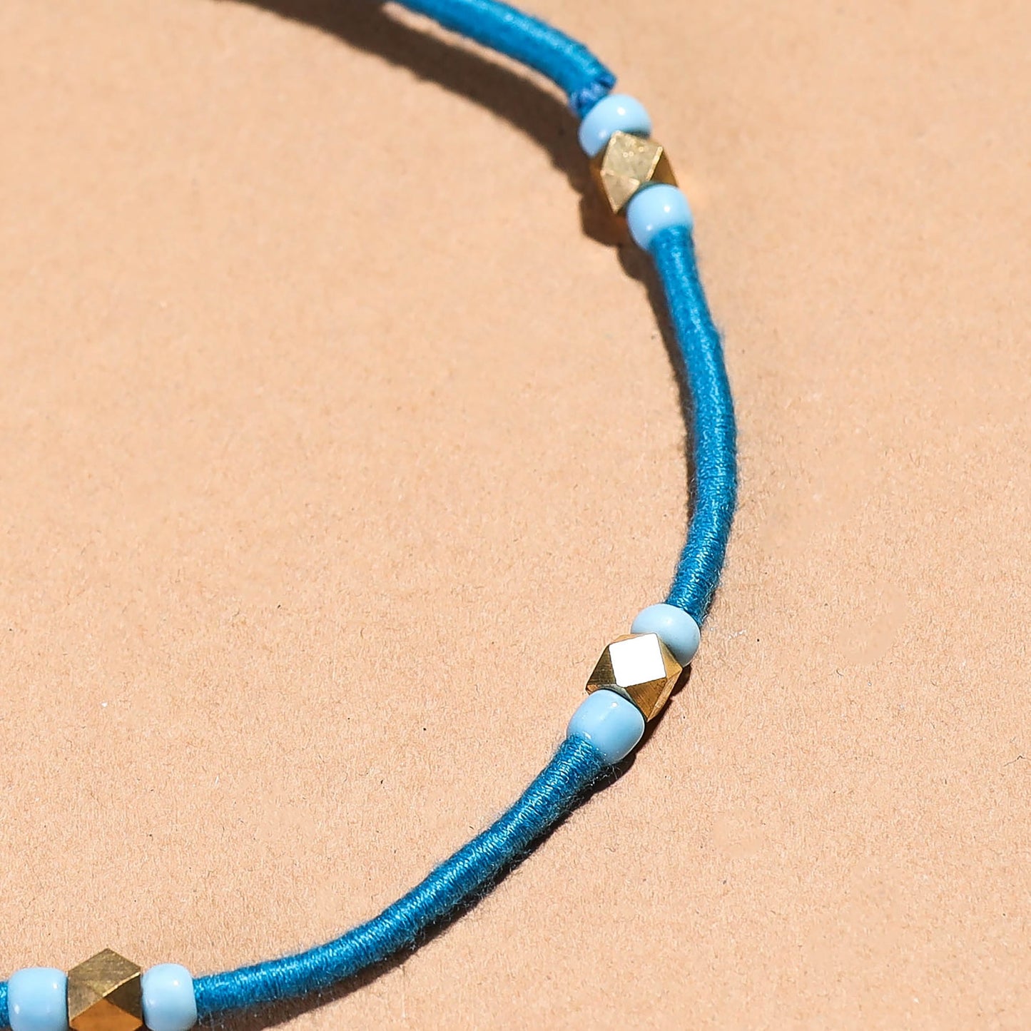 Blue Handcrafted Bead & Thread Work Patwa Anklet