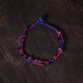 Blue - handcrafted bead & thread work patwa anklet 12