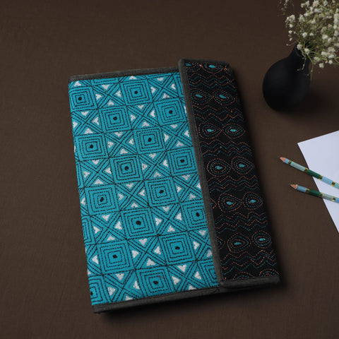 Blue Handcrafted Bengal Kantha Work File Folder