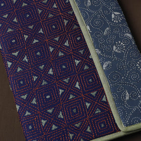 Blue Handcrafted Bengal Kantha Work File Folder