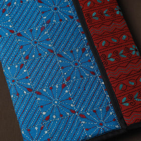 Blue  Handcrafted Bengal Kantha Work File Folder