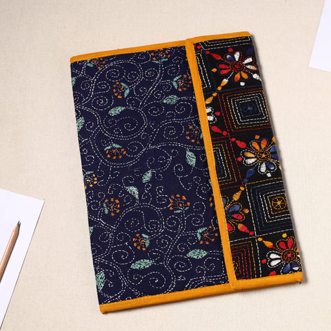 Blue Handcrafted Bengal Kantha Work File Folder