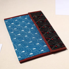 Blue Handcrafted Bengal Kantha Work File Folder