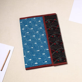 Blue Handcrafted Bengal Kantha Work File Folder