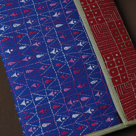 Blue Handcrafted Bengal Kantha Work File Folder
