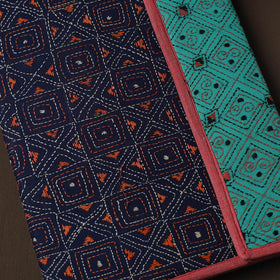 Blue Handcrafted Bengal Kantha Work File Folder