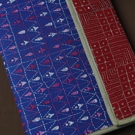 Blue Handcrafted Bengal Kantha Work File Folder