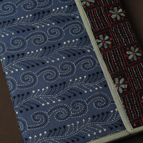 Blue Handcrafted Bengal Kantha Work File Folder