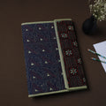 Blue Handcrafted Bengal Kantha Work File Folder