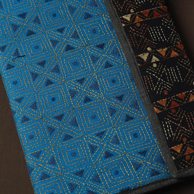 Blue Handcrafted Bengal Kantha Work File Folder