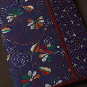Blue Handcrafted Bengal Kantha Work File Folder