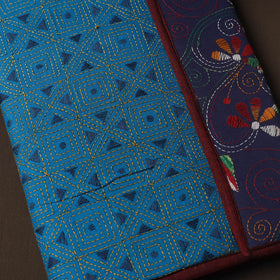Blue Handcrafted Bengal Kantha Work File Folder