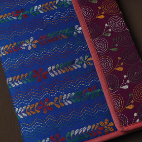 Blue Handcrafted Bengal Kantha Work File Folder