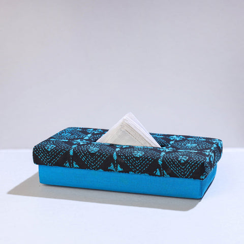  Blue Bengal Kantha Work Handcrafted Tissue Box 