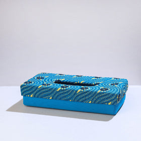  Blue Bengal Kantha Work Handcrafted Tissue Box 