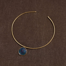  Handcrafted Brass Hasli Necklace with Meenakari Pendant 