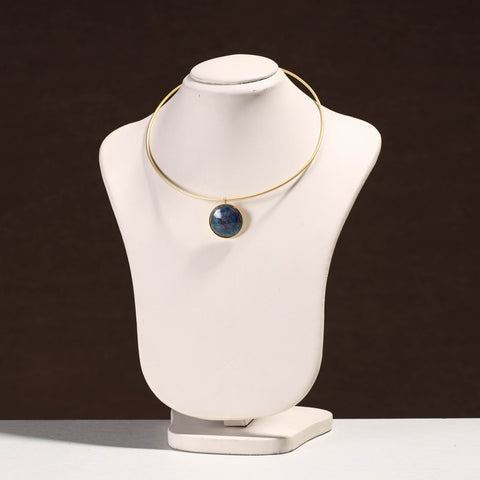  Handcrafted Brass Hasli Necklace with Meenakari Pendant 