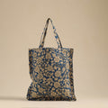 Blue - handcrafted cotton frill jhola bag 01
