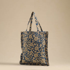 Blue - handcrafted cotton frill jhola bag 01