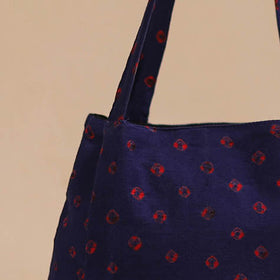 Blue - handcrafted cotton jhola bag 06