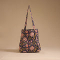 Blue - handcrafted cotton jhola bag 37