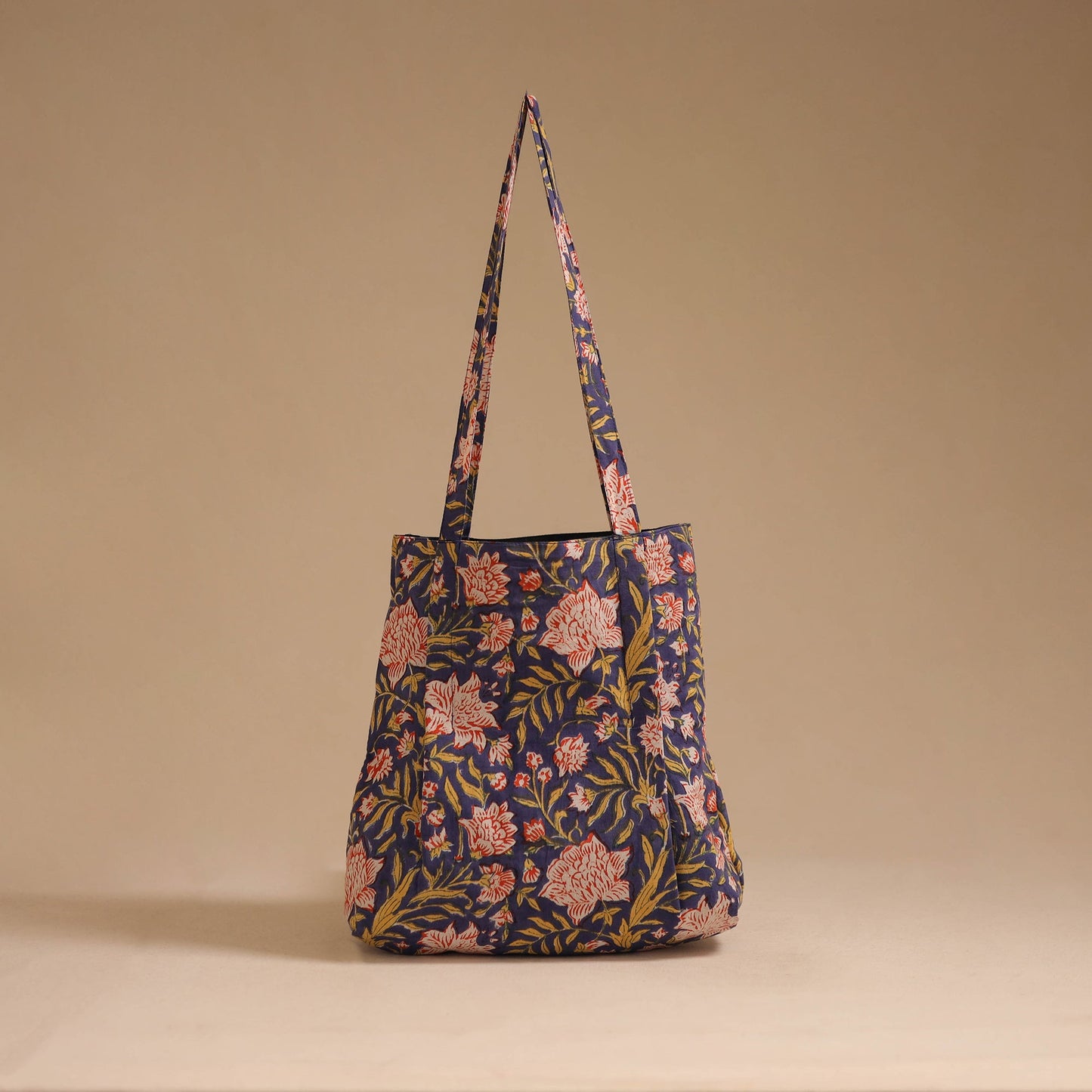 Blue - handcrafted cotton jhola bag 37