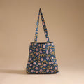 Blue - handcrafted cotton jhola bag 38