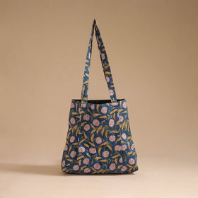 Blue - handcrafted cotton jhola bag 38