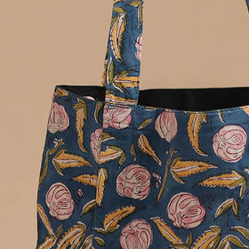 Blue - handcrafted cotton jhola bag 38