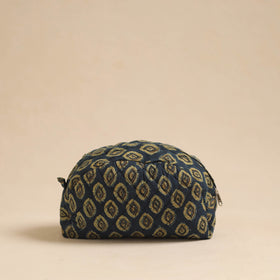  Blue Handcrafted Cotton Quilted Cosmetic Pouch 