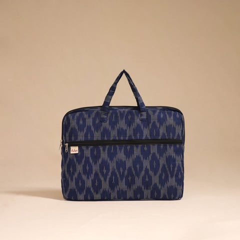 Blue - handcrafted cotton quilted laptop bag 04