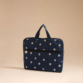 Blue - handcrafted cotton quilted laptop bag 10