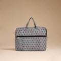 Blue - handcrafted cotton quilted laptop bag 15