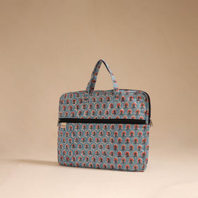 Blue - handcrafted cotton quilted laptop bag 15