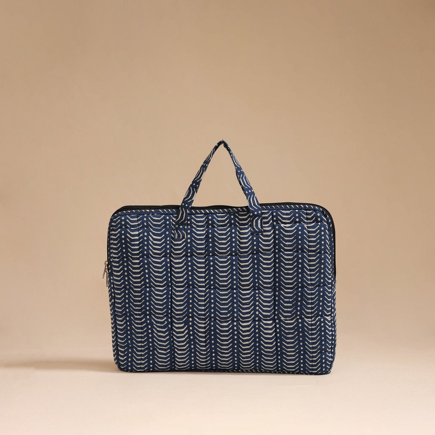Blue - handcrafted cotton quilted laptop bag 22