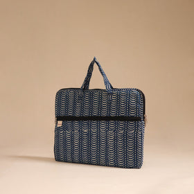 Blue - handcrafted cotton quilted laptop bag 22