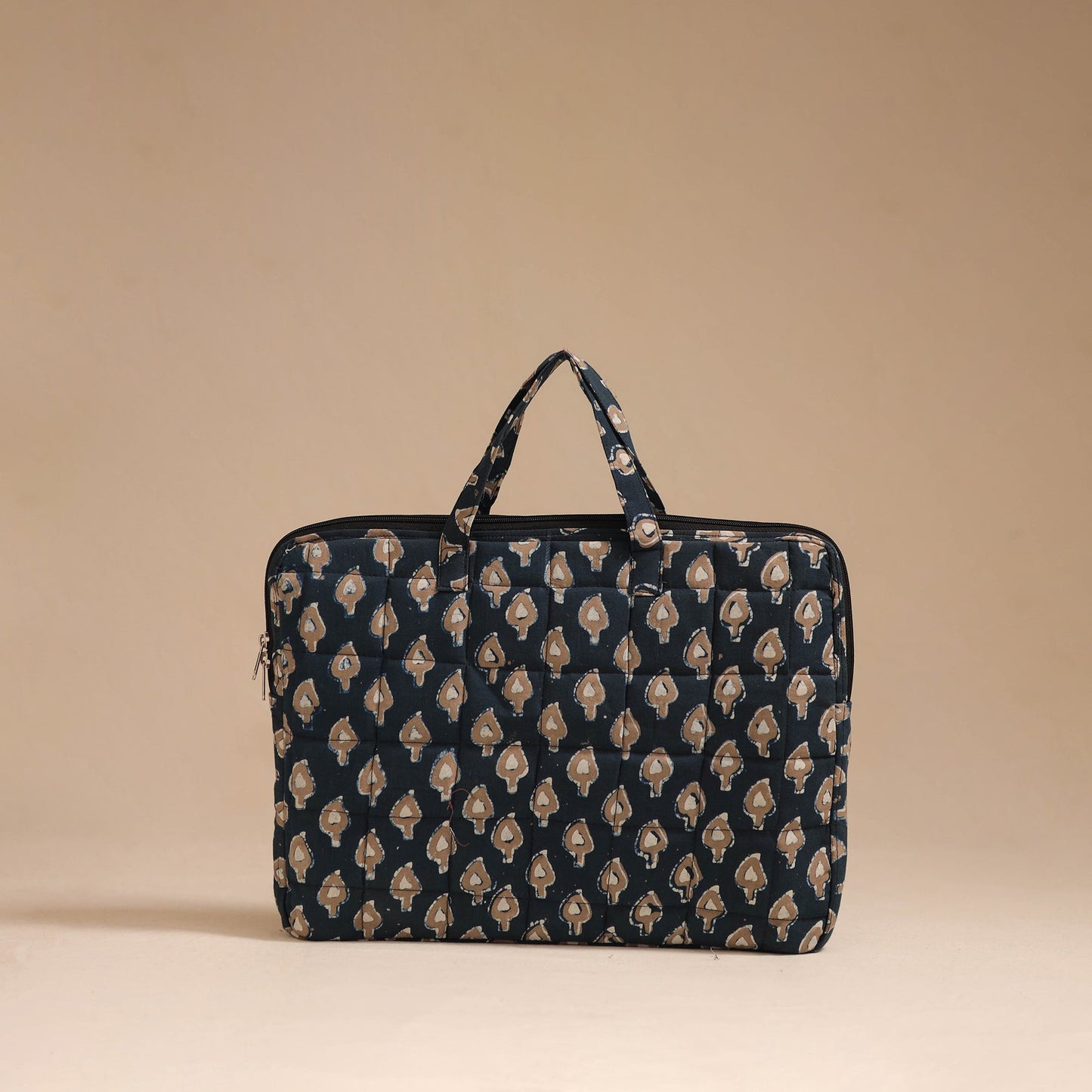 Blue - handcrafted cotton quilted laptop bag 27