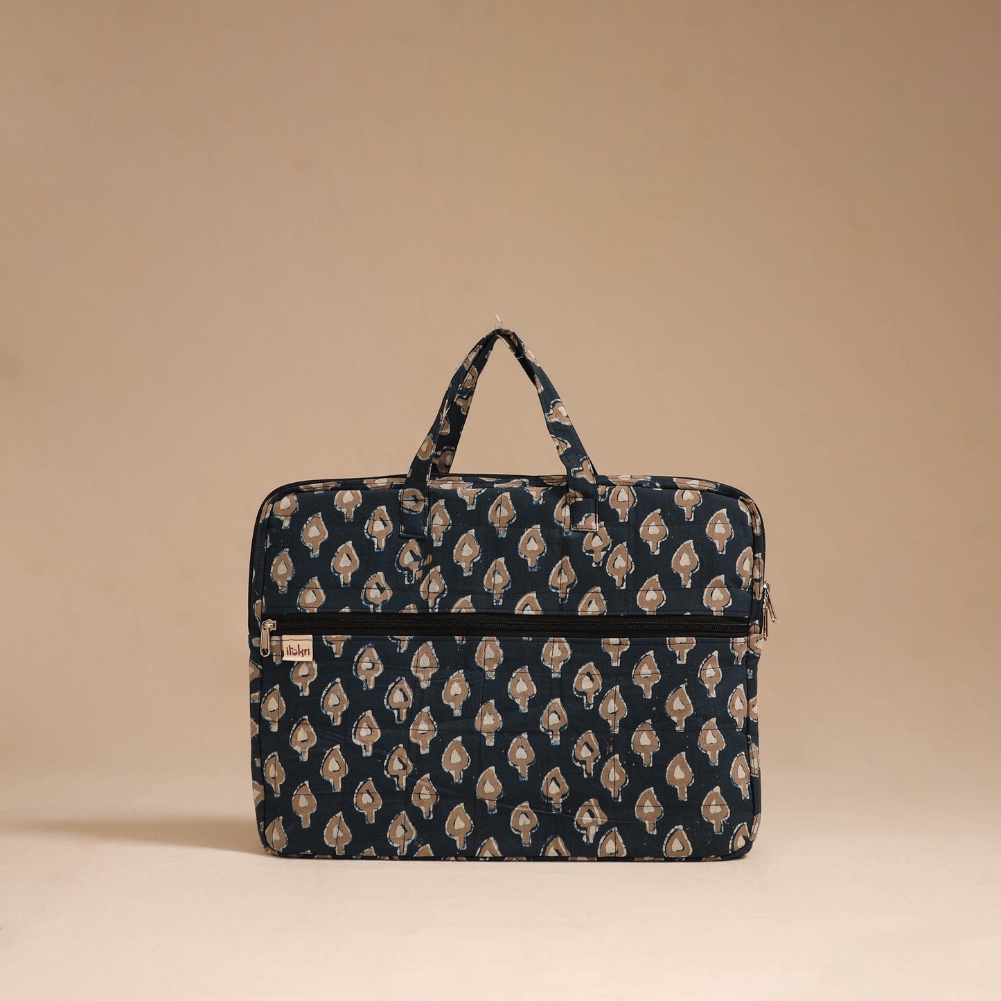 Blue - handcrafted cotton quilted laptop bag 27