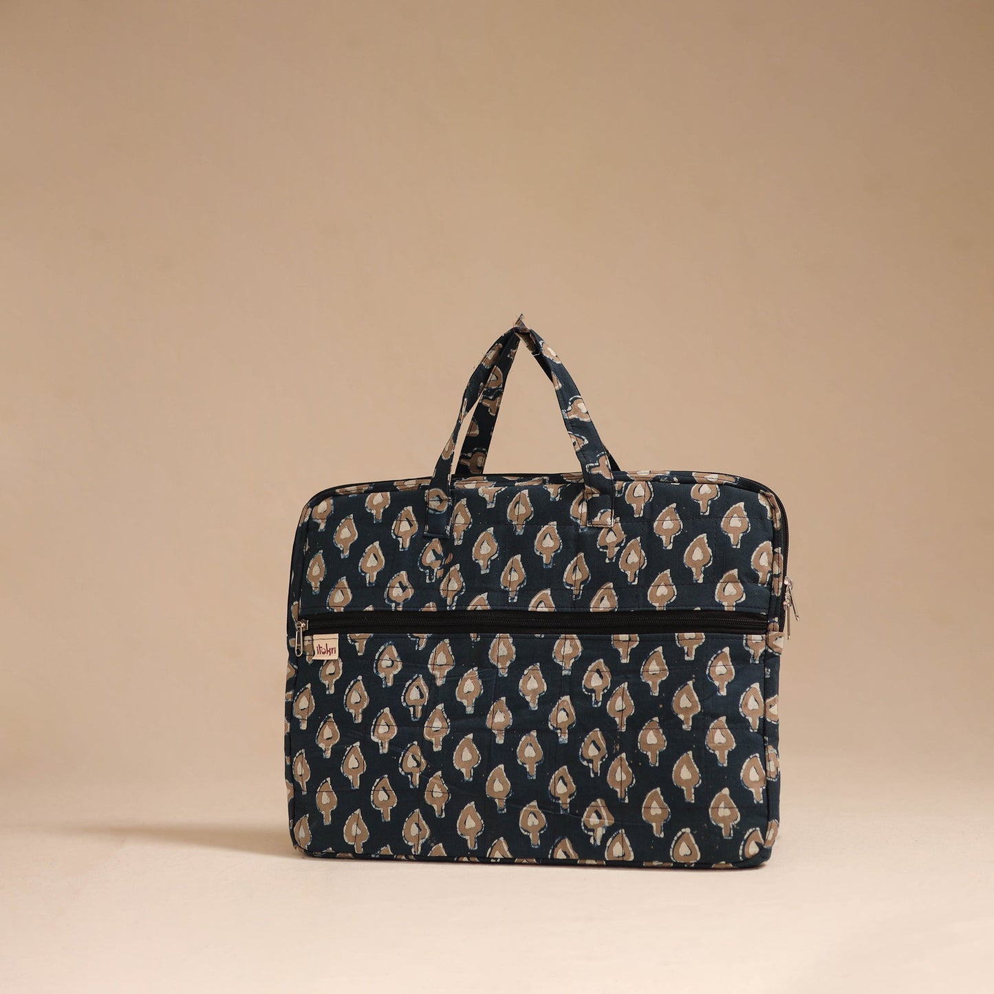 Blue - handcrafted cotton quilted laptop bag 27