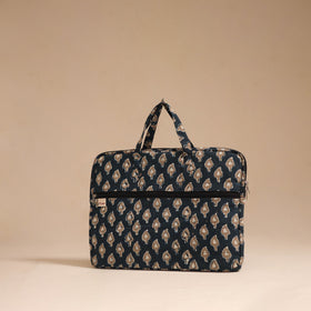 Blue - handcrafted cotton quilted laptop bag 27
