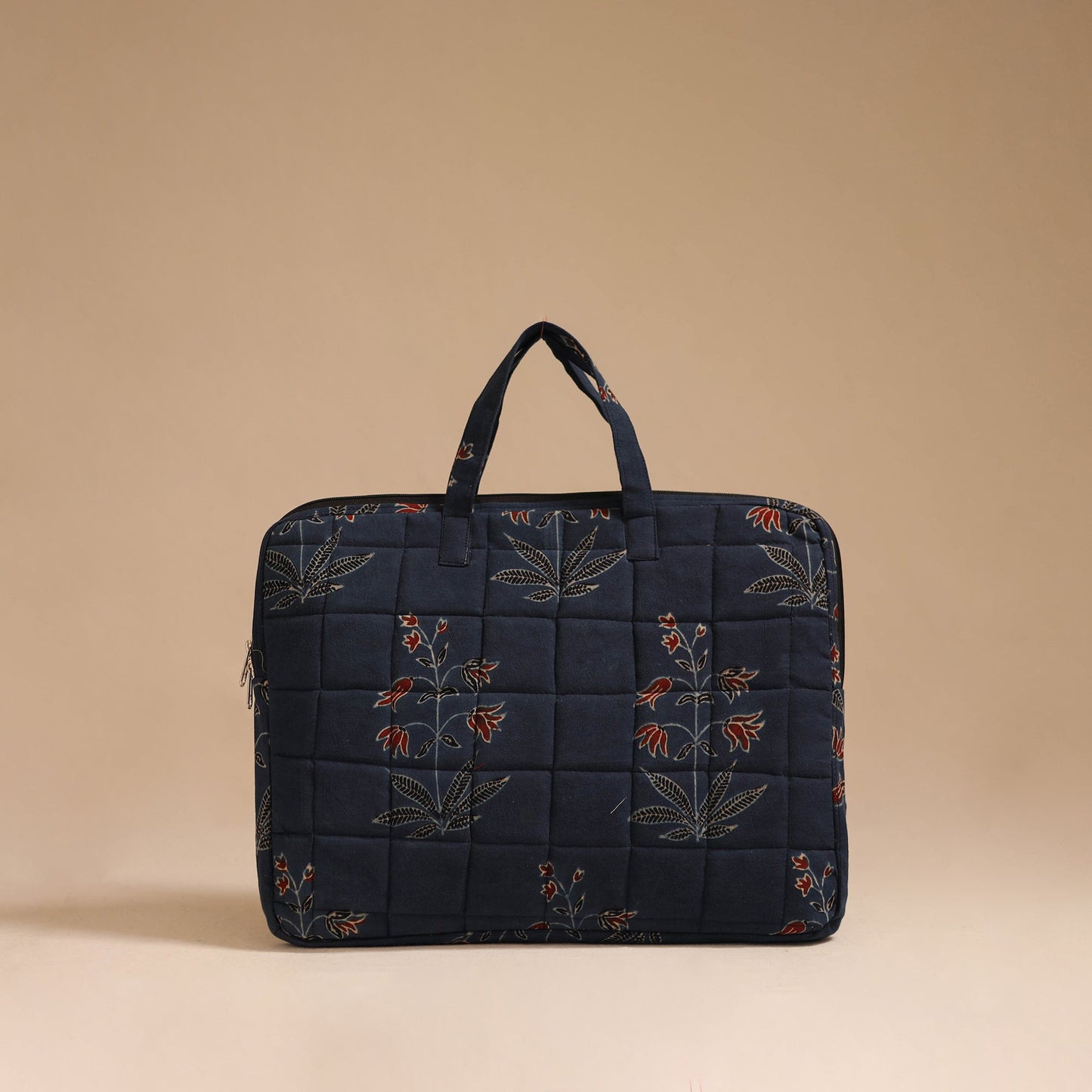Blue - handcrafted cotton quilted laptop bag 47