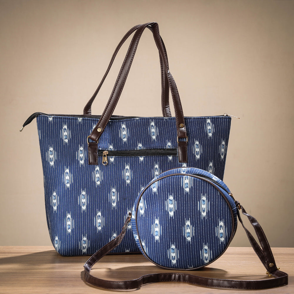  Handcrafted Cotton Running Sticth Shoulder Bag (Set of 2) 