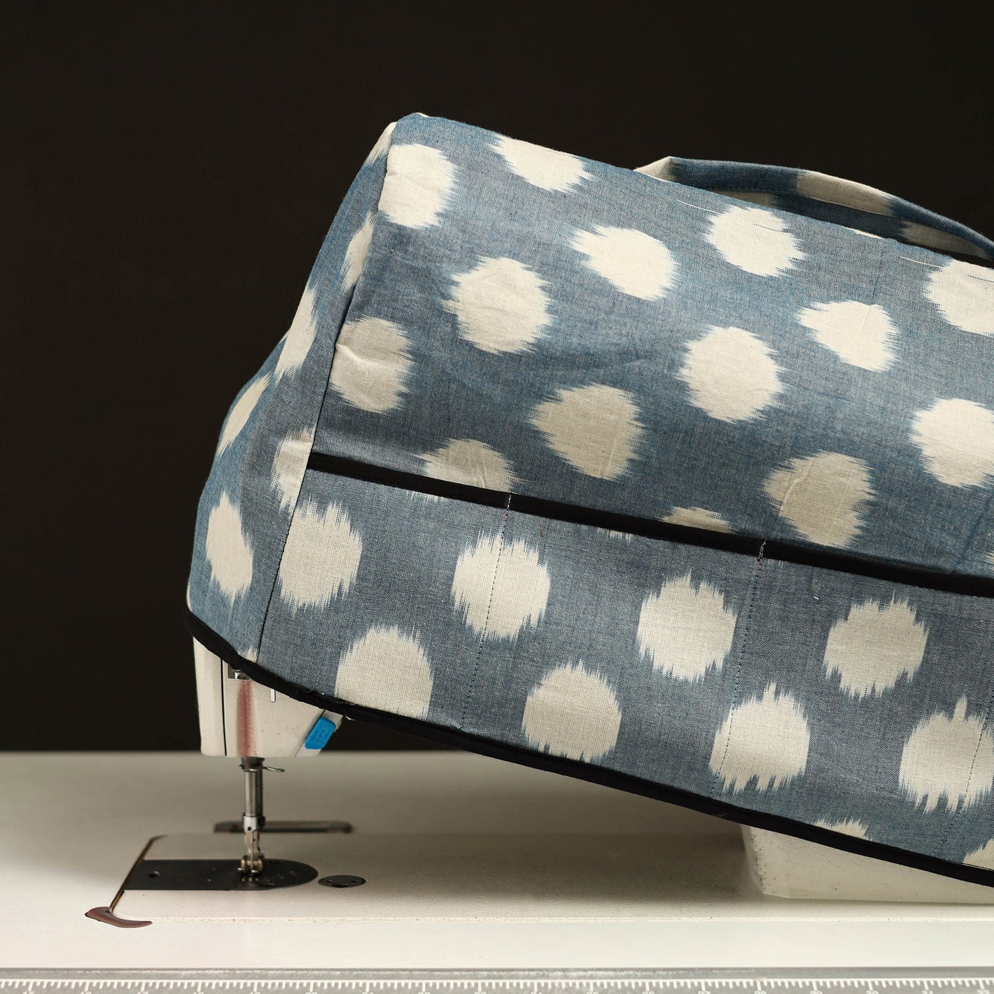 Blue Handcrafted Cotton Sewing Machine Cover 